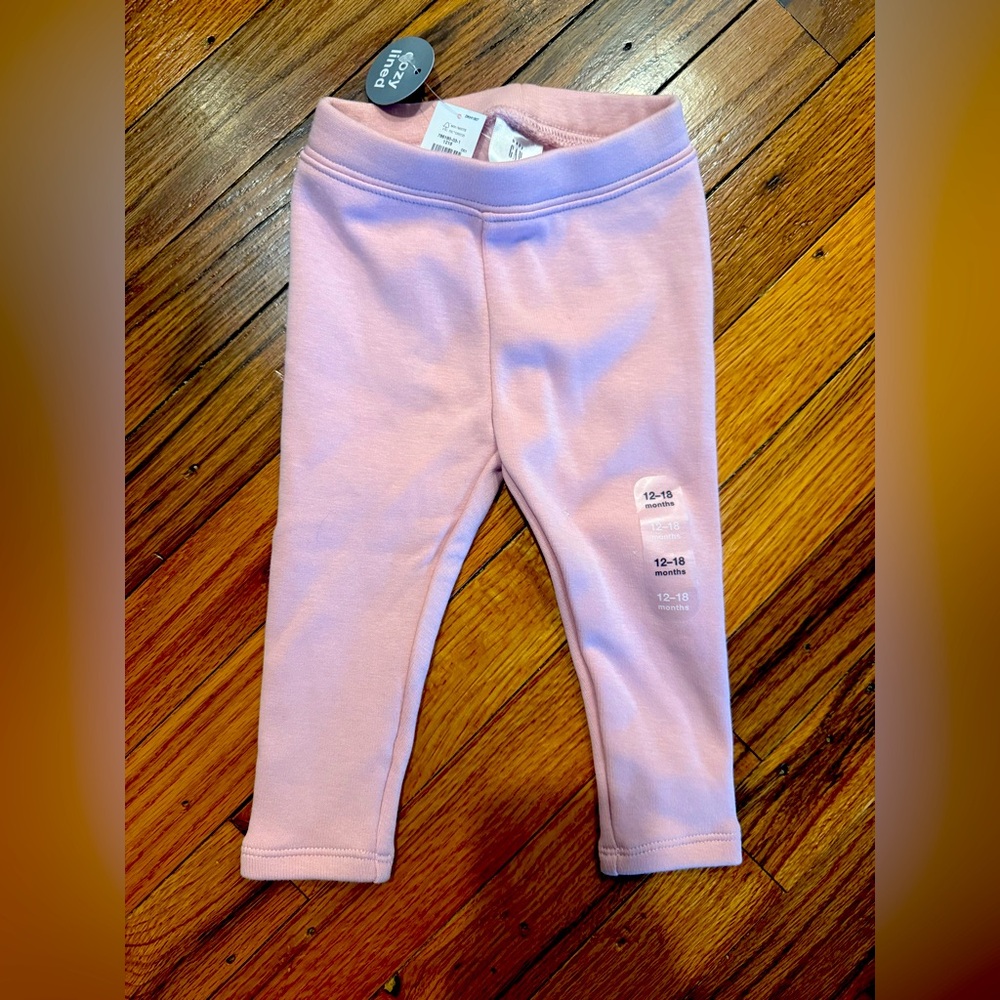Cute NWT GAP lined warm leggings pink